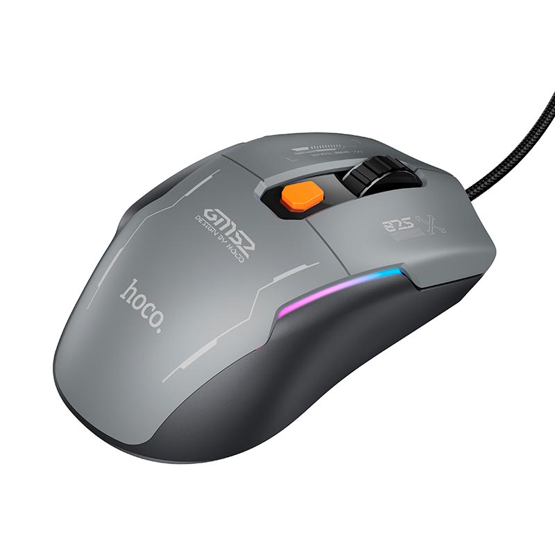 Мышь HOCO Reddy RGB gaming wired mouse GM52 |6 keys, 800/1600/2400/3200/4800/12800 DPI| black (6942007680967) Черный на картинке №5