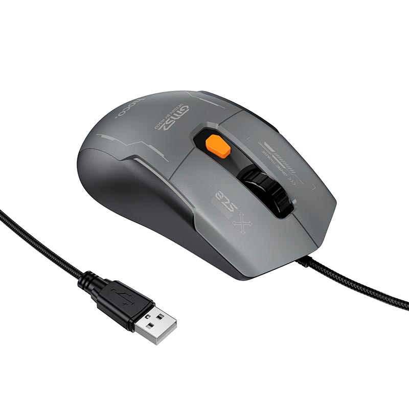 Мышь HOCO Reddy RGB gaming wired mouse GM52 |6 keys, 800/1600/2400/3200/4800/12800 DPI| black (6942007680967) Черный на картинке №7