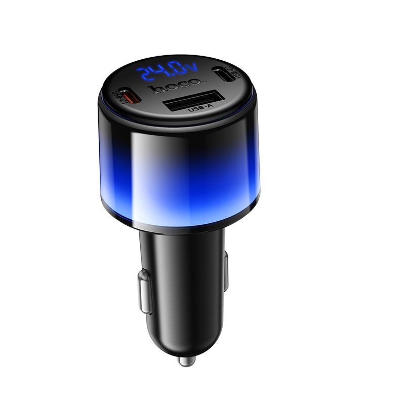 Адаптер автомобільний HOCO Vivido PD37W car charger with digital display Z69A |2C/1A, PD25W/3A| black (6942007681568) Чорний на малюнкі №2