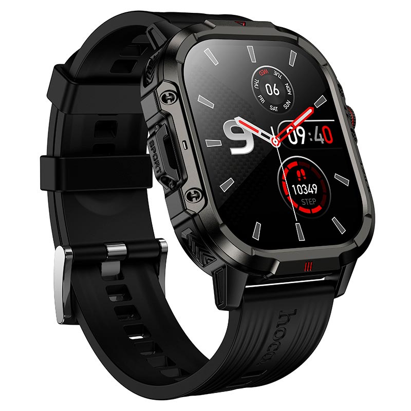 Smart Watch HOCO GPS sports watch (call version) Y45 1ATM |1.95 TFT, BT5.3, GPS, 390mAh, 3-5 days| black (6942007683968) Черный на картинке №9