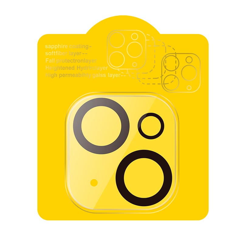 Захисне скло Hoco 3D all-inclusive night shooting circle Lens glass set для камери iPone 14/14 Max (25pcs) (G13) black (6931474780669) Чорний на малюнкі №1