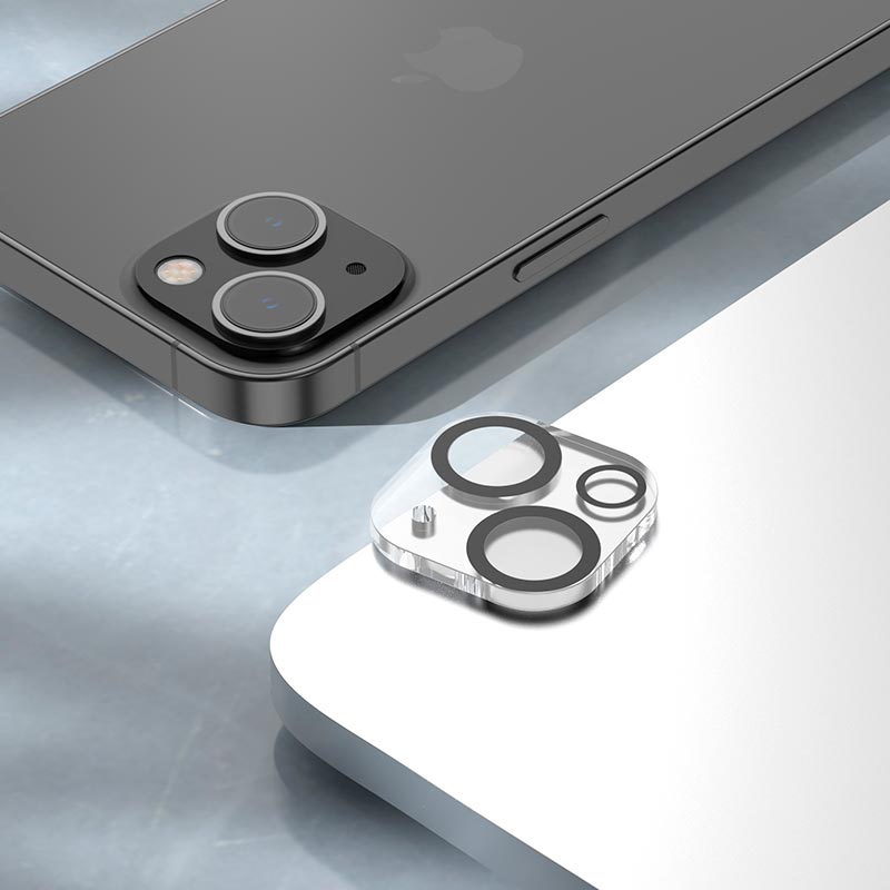 Захисне скло Hoco 3D all-inclusive night shooting circle Lens glass set для камери iPone 14/14 Max (25pcs) (G13) black (6931474780669) Чорний на малюнкі №6