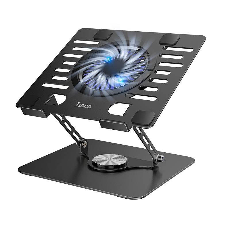Куллер для Ноутбука HOCO notebook cooling stand DH27 |up to 17, 1200RPM, 2USB, 15-23dBA| black (71569) Черный на картинке №2