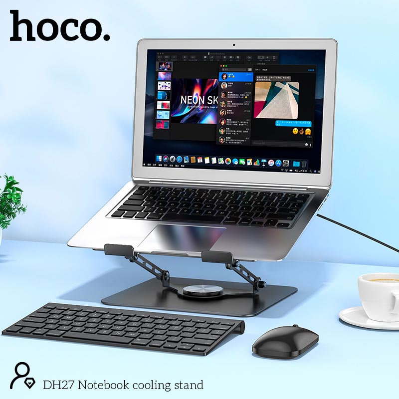 Куллер для Ноутбука HOCO notebook cooling stand DH27 |up to 17, 1200RPM, 2USB, 15-23dBA| black (71569) Черный на картинке №4
