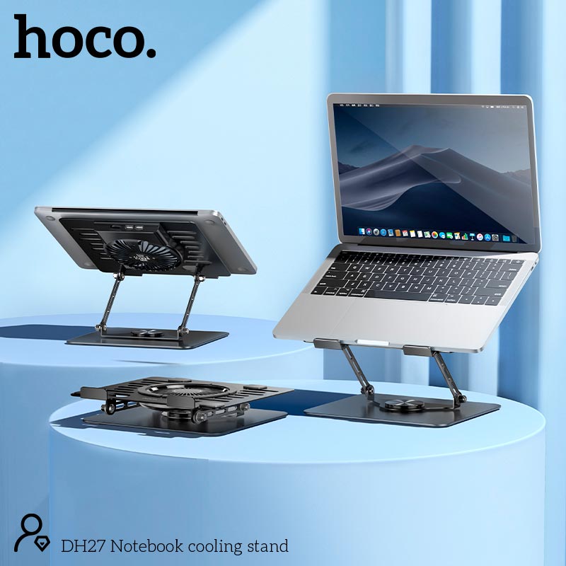 Куллер для Ноутбука HOCO notebook cooling stand DH27 |up to 17, 1200RPM, 2USB, 15-23dBA| black (71569) Черный на картинке №5