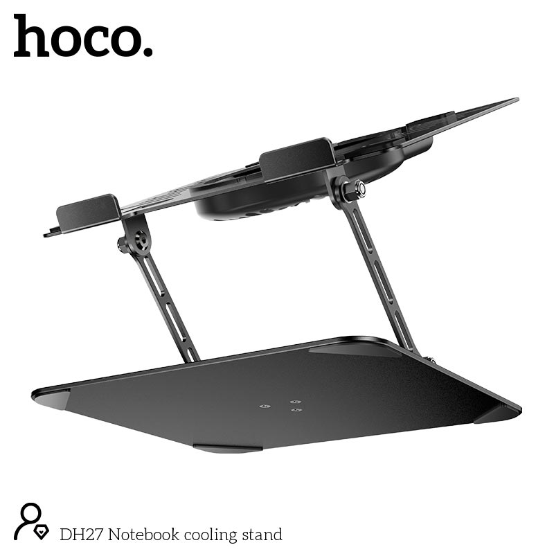 Куллер для Ноутбука HOCO notebook cooling stand DH27 |up to 17, 1200RPM, 2USB, 15-23dBA| black (71569) Черный на картинке №6