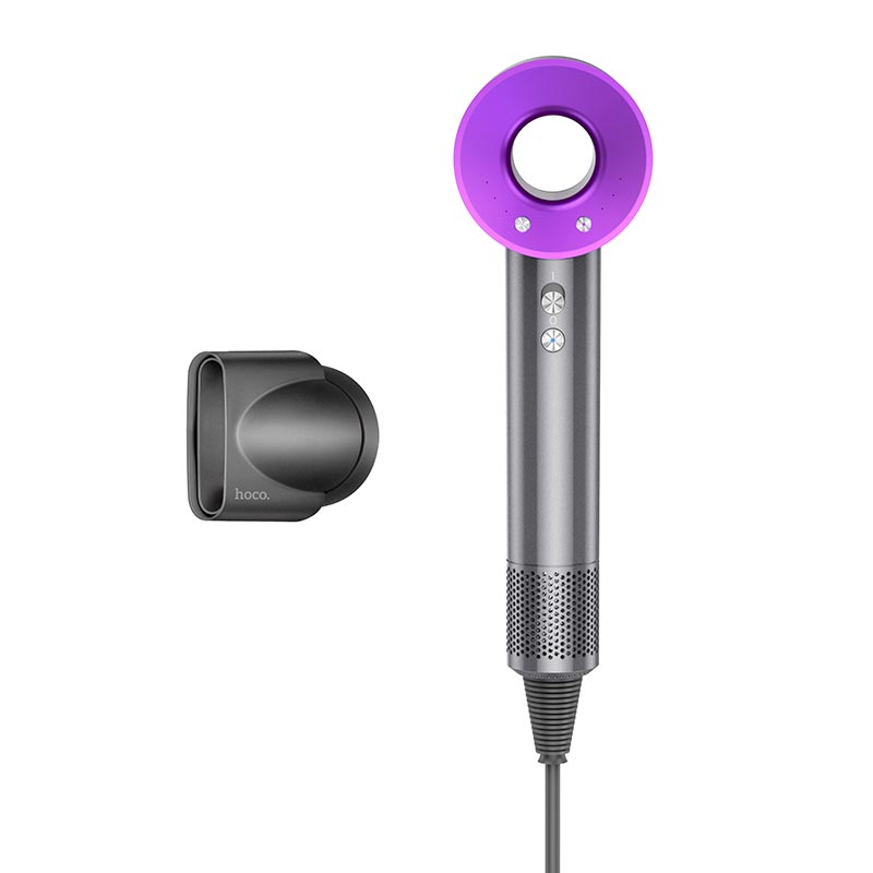 Фен HOCO High-speed negative ion hair dryer HP11 Plus |1600W| purple (6942007631570) Фиолетовый на картинке №6