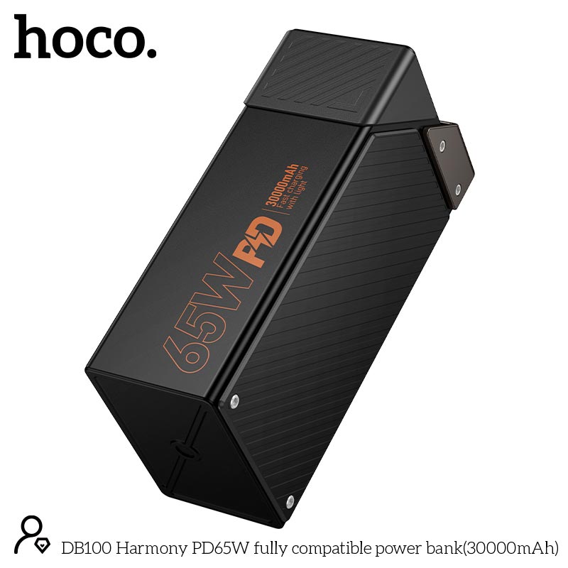 УМБ HOCO Harmony PD65W fully compatible power bank DB100 30000mAh |2A/2C, PD/QC, 65W/4.5A| black (6942007673075) Чорний на малюнкі №10