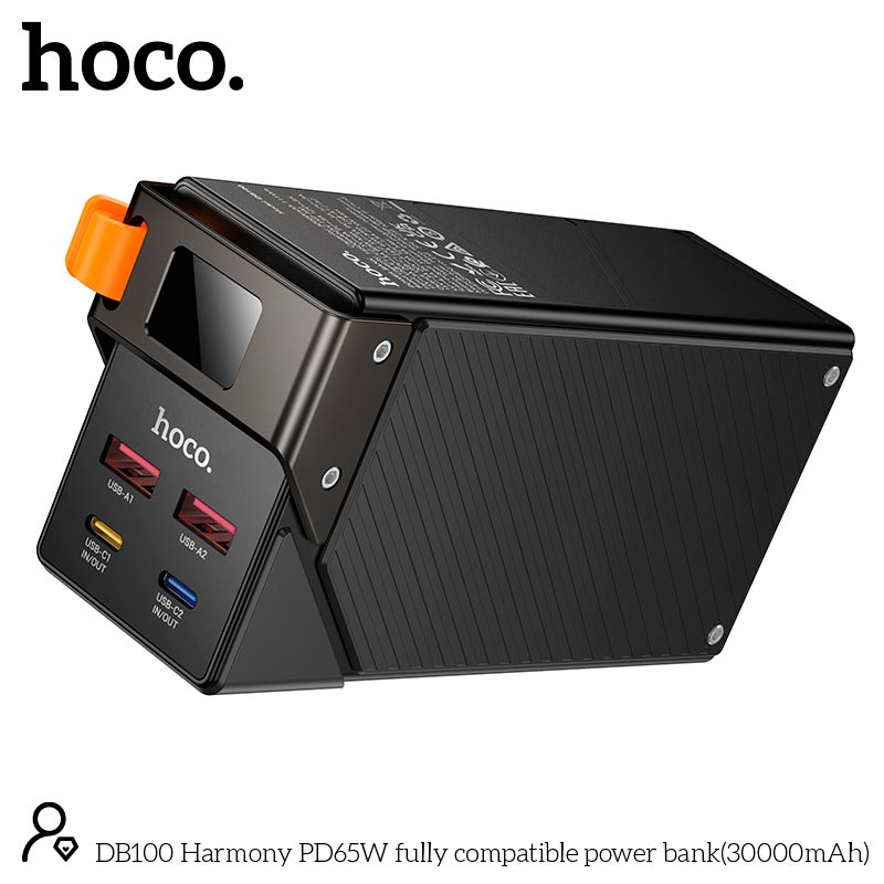 УМБ HOCO Harmony PD65W fully compatible power bank DB100 30000mAh |2A/2C, PD/QC, 65W/4.5A| black (6942007673075) Чорний на малюнкі №6