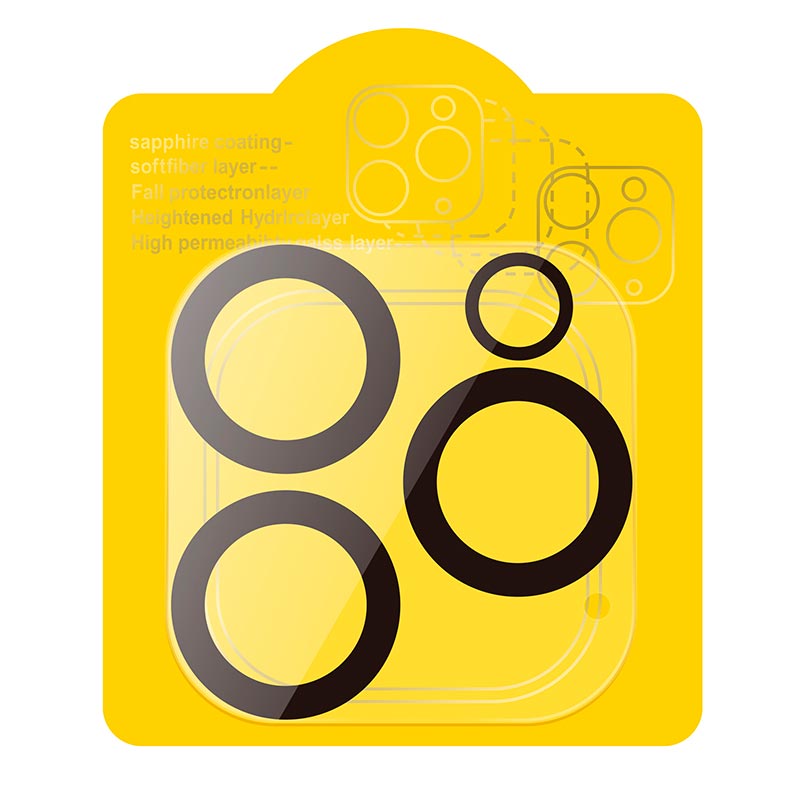 Захисне скло Hoco 3D all-inclusive night shooting circle Lens glass set для камери iPhone 14pro / 14pro Max (25pcs) (G13) black (6931474780676) Чорний на малюнкі №1