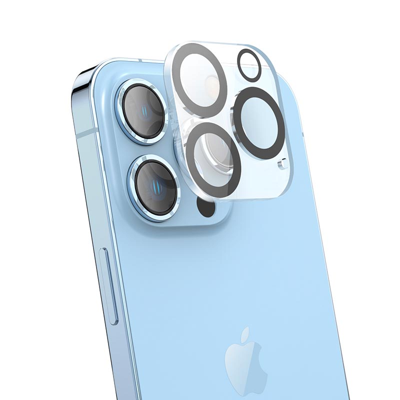 Захисне скло Hoco 3D all-inclusive night shooting circle Lens glass set для камери iPhone 14pro / 14pro Max (25pcs) (G13) black (6931474780676) Чорний на малюнкі №5