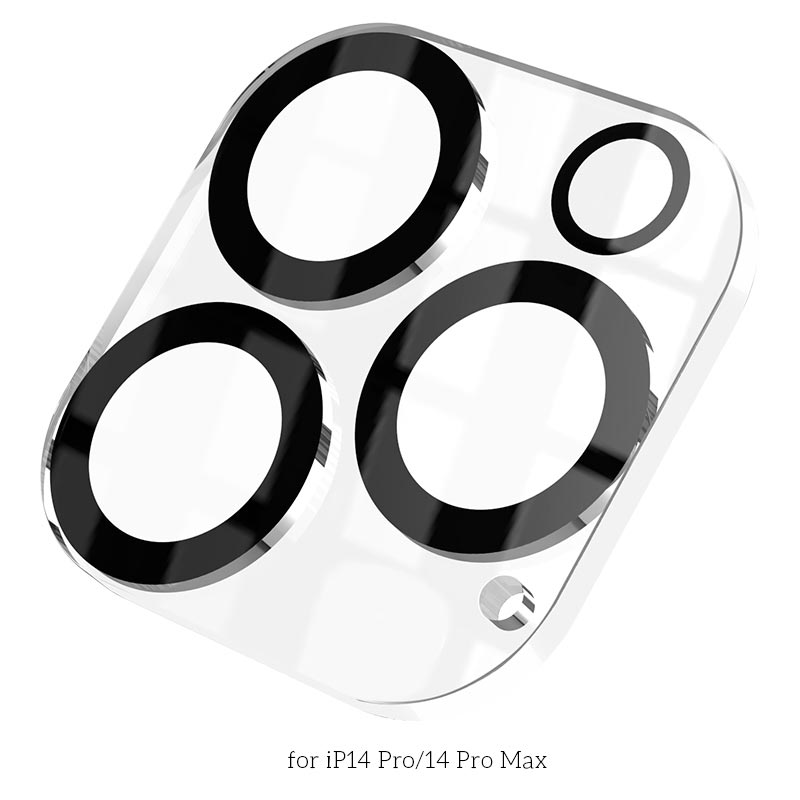 Захисне скло Hoco 3D all-inclusive night shooting circle Lens glass set для камери iPhone 14pro / 14pro Max (25pcs) (G13) black (6931474780676) Чорний на малюнкі №6