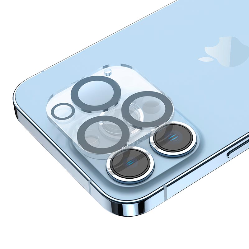 Захисне скло Hoco 3D all-inclusive night shooting circle Lens glass set для камери iPhone 14pro / 14pro Max (25pcs) (G13) black (6931474780676) Чорний на малюнкі №7