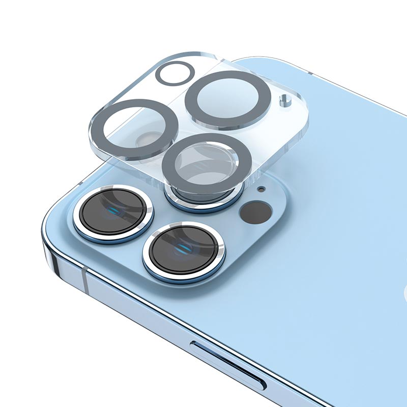 Захисне скло Hoco 3D all-inclusive night shooting circle Lens glass set для камери iPhone 14pro / 14pro Max (25pcs) (G13) black (6931474780676) Чорний на малюнкі №8