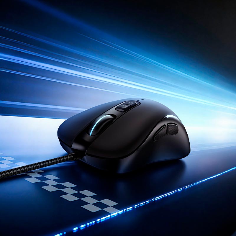 Мышь HOCO Grandeza wired gaming mouse GM601 |USB, 1.4m, 1200-3600DPI, 7 buttons| black (6942007687676) Черный на картинке №7
