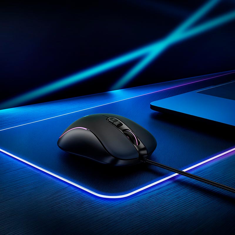 Мышь HOCO Grandeza wired gaming mouse GM601 |USB, 1.4m, 1200-3600DPI, 7 buttons| black (6942007687676) Черный на картинке №8