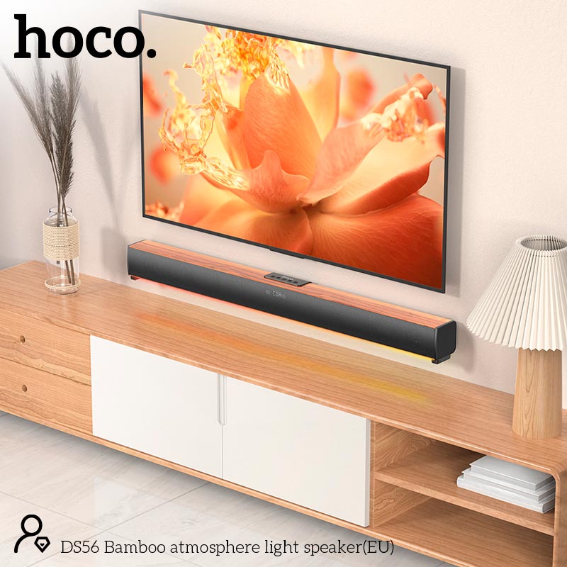 Акустика НОСО Bamboo atmosphere light speaker DS56 |BT5.1, USB/AUX/TF/FM/COAX, 30W, 2.5h| brown (6942007621878) Коричневий на малюнкі №11