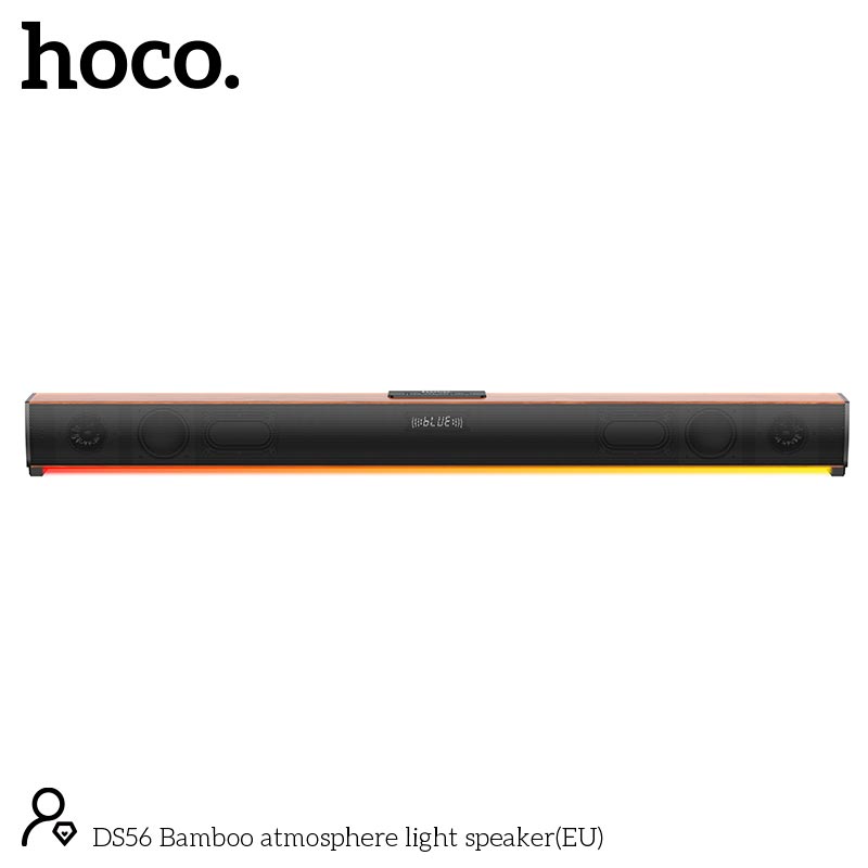 Акустика НОСО Bamboo atmosphere light speaker DS56 |BT5.1, USB/AUX/TF/FM/COAX, 30W, 2.5h| brown (6942007621878) Коричневий на малюнкі №5