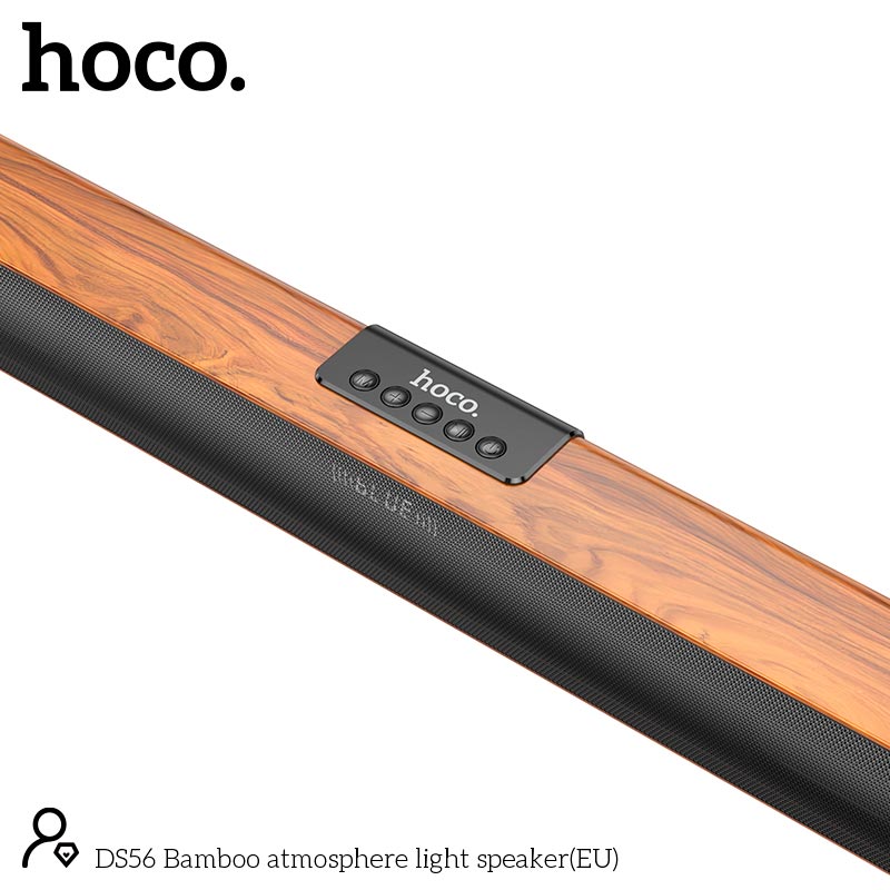 Акустика НОСО Bamboo atmosphere light speaker DS56 |BT5.1, USB/AUX/TF/FM/COAX, 30W, 2.5h| brown (6942007621878) Коричневий на малюнкі №6