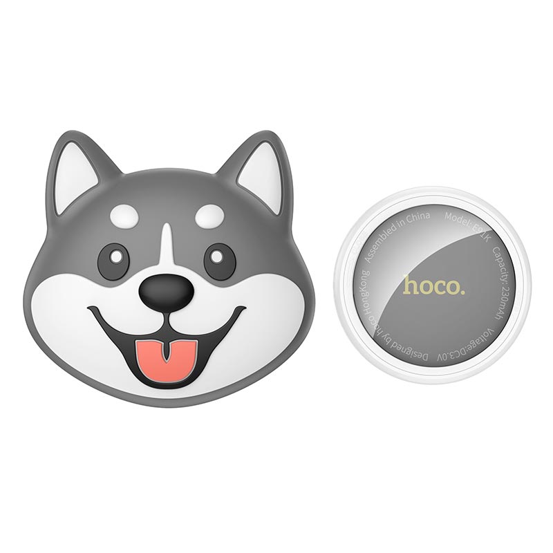 Пошуковий трекер HOCO Tiger smart anti-lost device (dog collar type) E91K |Apple Find My, CR2032, 9-12 months| grey (6942007683678) Сірий на малюнкі №1