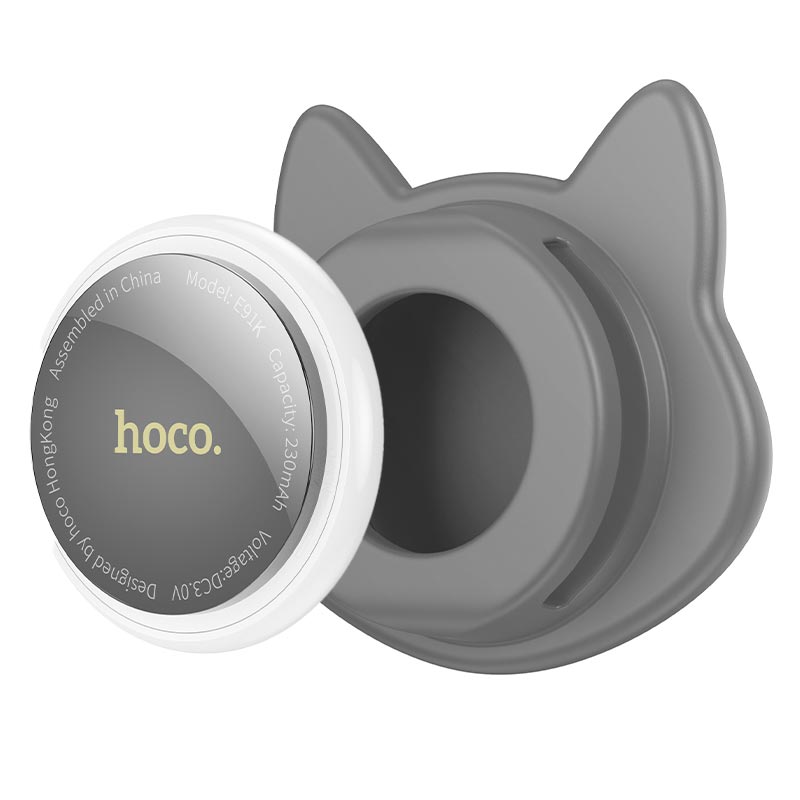 Пошуковий трекер HOCO Tiger smart anti-lost device (dog collar type) E91K |Apple Find My, CR2032, 9-12 months| grey (6942007683678) Сірий на малюнкі №5