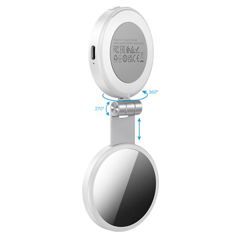 Портативне світло для селфі HOCO Profit magnetic fill light K161 |130lm, 2800-5000K| white (6942007681179) Білий на малюнкі №8