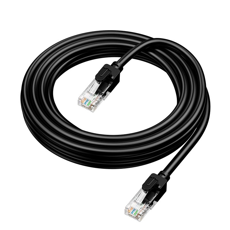 Кабель HOCO Cat.6 Gigabit network cable US14 |3m, 1Gbps| black (6942007683579) Черный на картинке №2