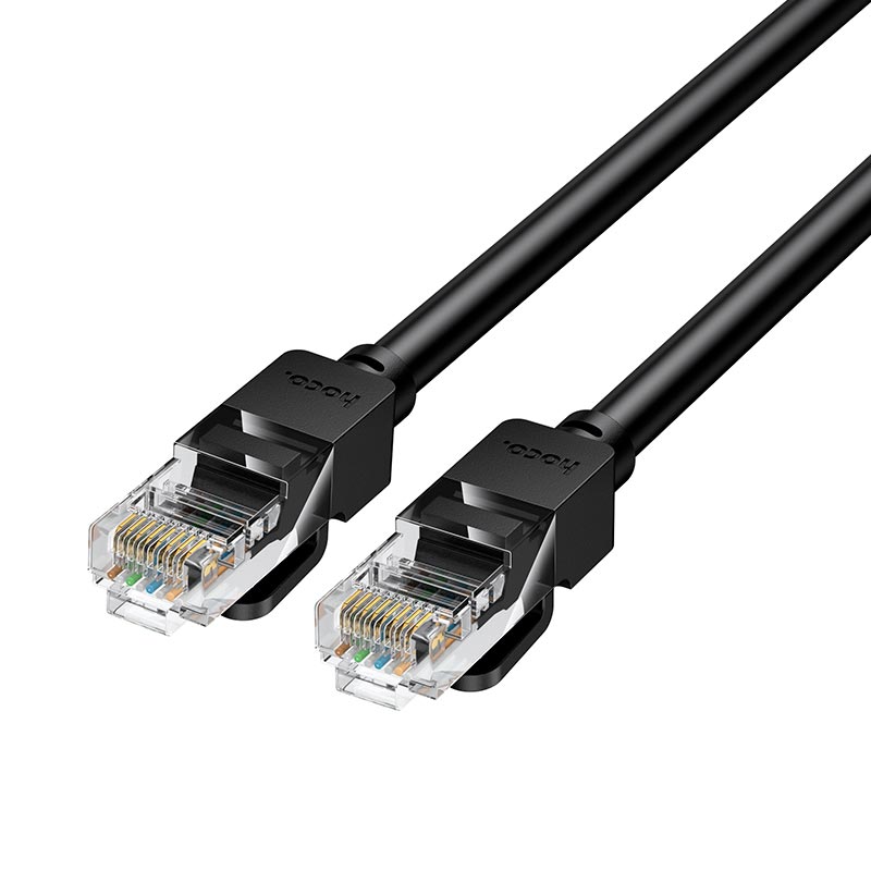 Кабель HOCO Cat.6 Gigabit network cable US14 |3m, 1Gbps| black (6942007683579) Черный на картинке №4