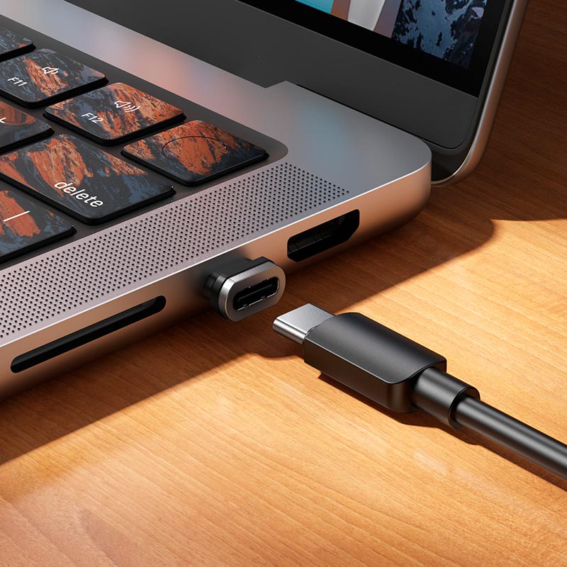Кабель HOCO USB-C to USB-C magnetic charging cable U159 |1.2m, PD240W/5A| black (6942007690379) Черный на картинке №10