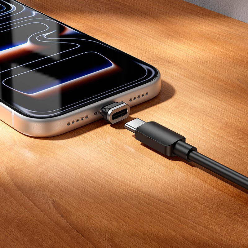 Кабель HOCO USB-C to USB-C magnetic charging cable U159 |1.2m, PD240W/5A| black (6942007690379) Черный на картинке №11