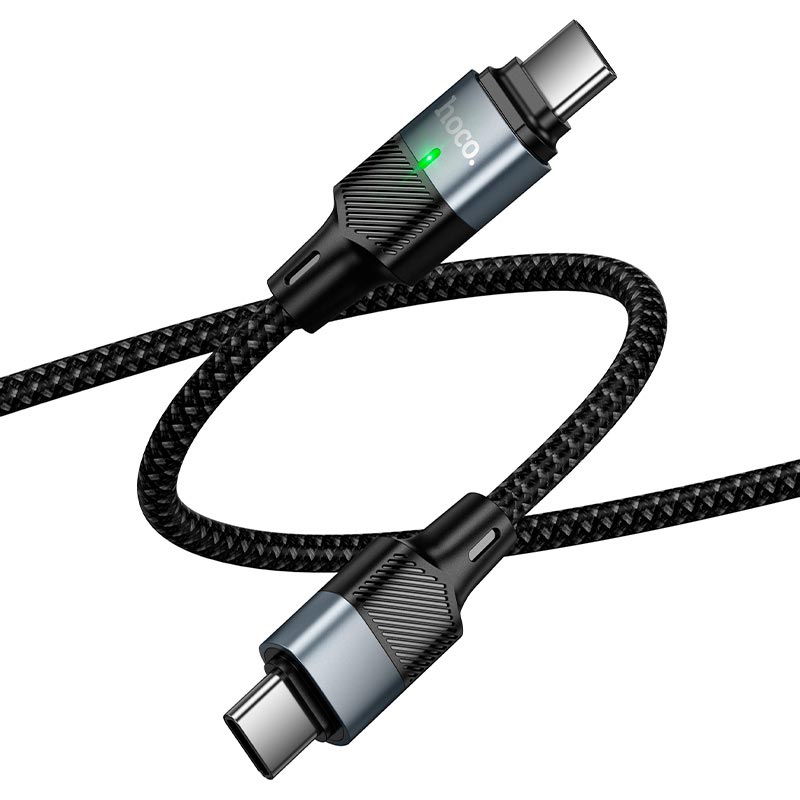 Кабель HOCO USB-C to USB-C magnetic charging cable U159 |1.2m, PD240W/5A| black (6942007690379) Черный на картинке №5