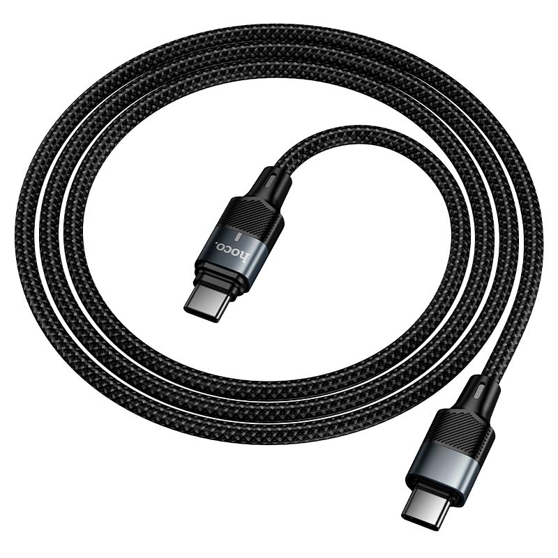 Кабель HOCO USB-C to USB-C magnetic charging cable U159 |1.2m, PD240W/5A| black (6942007690379) Черный на картинке №7