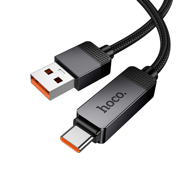 Кабель HOCO USB to Type-C Matrix charging data cable with digital display U154 |1.2m, 100W| black (6942007681780) Черный на картинке №4