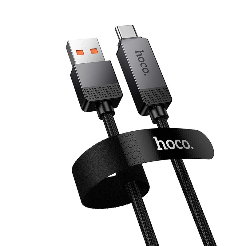 Кабель HOCO USB to Type-C Matrix charging data cable with digital display U154 |1.2m, 100W| black (6942007681780) Черный на картинке №6