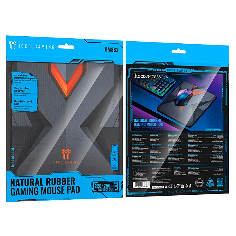 Коврик для мыши HOCO Ciervo gaming mouse pad GM862 |220x250x2mm| grey (6942007687980) Серый на картинке №3
