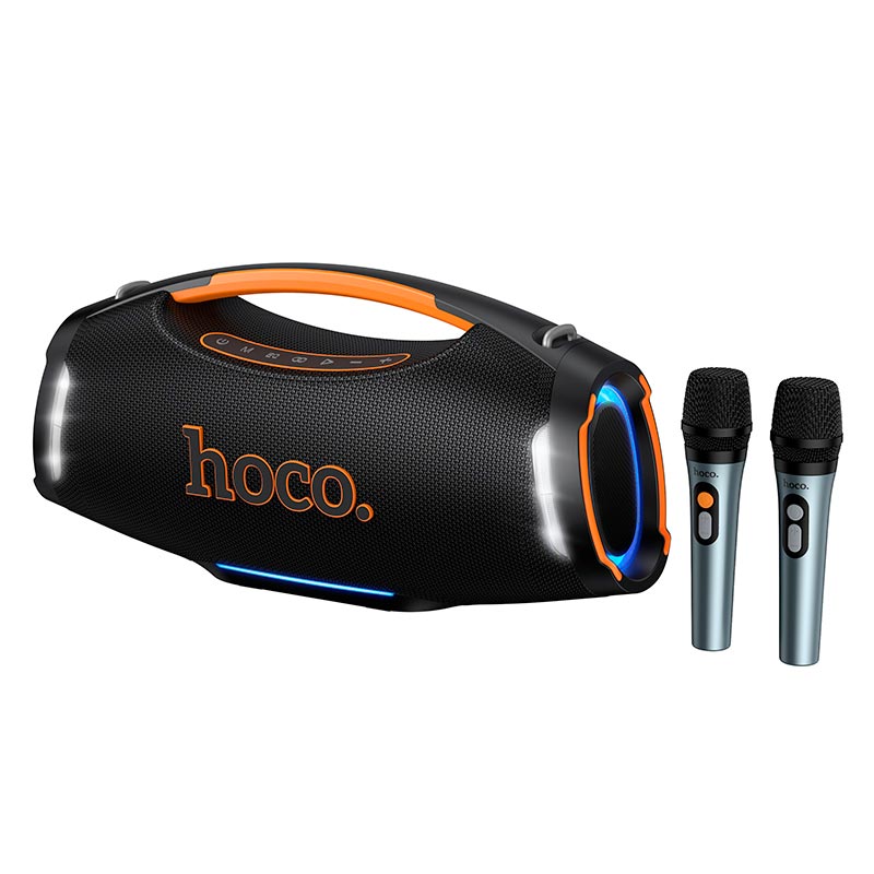 Акустика-караоке HOCO Wave BT speaker HT4 Pro IPX4 |BT5.3, USB/TF/FM/UAX, TWS, 370W, 6h| black (6942007680981) Чорний на малюнкі №2