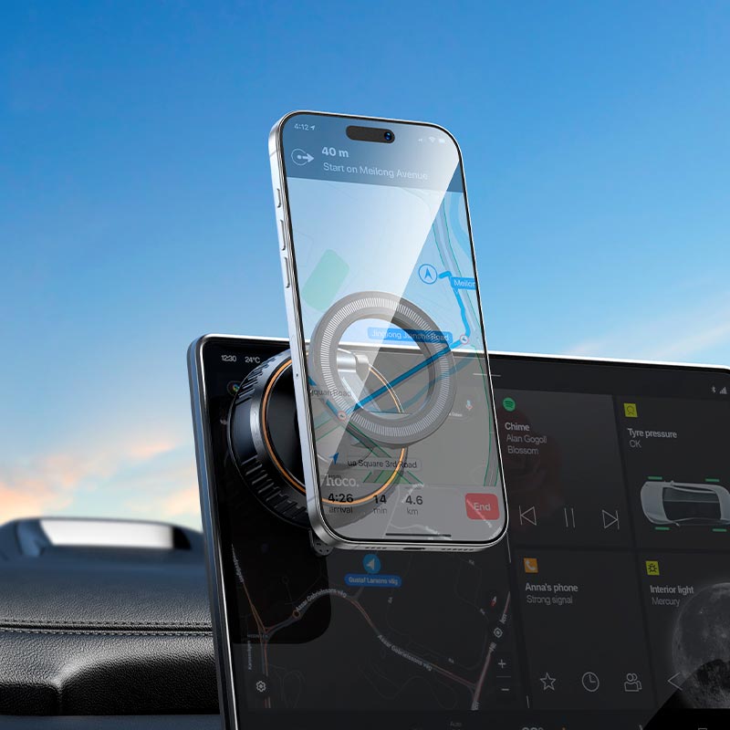 Тримач HOCO Journey magnetic car holder with suction cup H105 (multi-scene) |4.5-7| black-orange (6942007680882) Чорний на малюнкі №10
