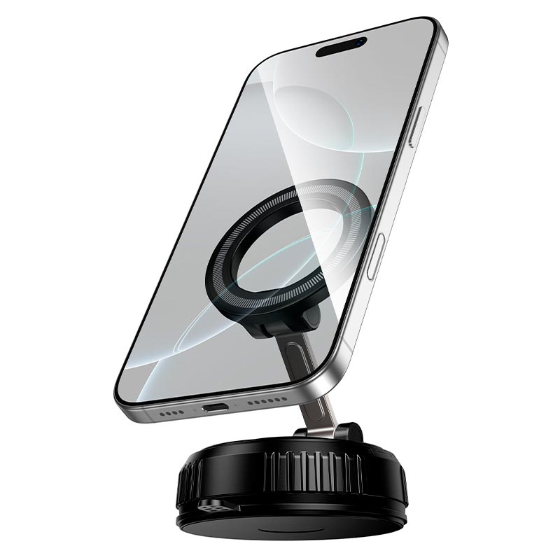 Тримач HOCO Journey magnetic car holder with suction cup H105 (multi-scene) |4.5-7| black-orange (6942007680882) Чорний на малюнкі №5