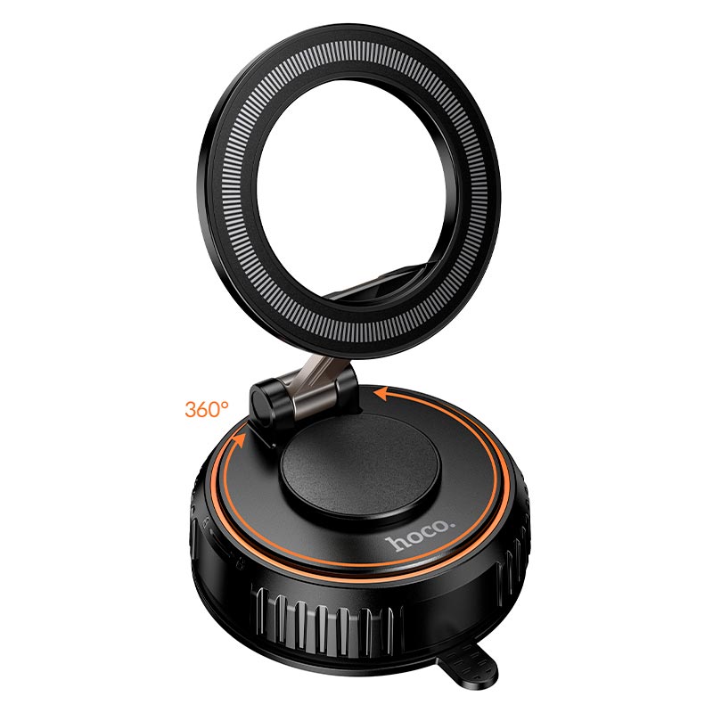 Тримач HOCO Journey magnetic car holder with suction cup H105 (multi-scene) |4.5-7| black-orange (6942007680882) Чорний на малюнкі №6