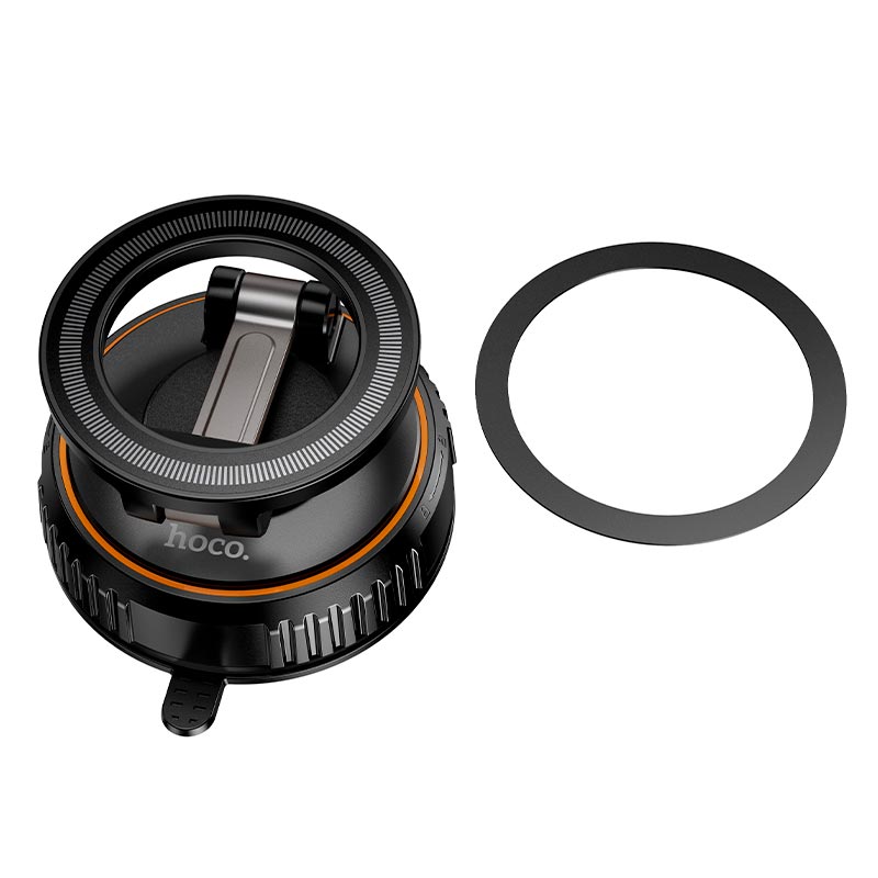 Тримач HOCO Journey magnetic car holder with suction cup H105 (multi-scene) |4.5-7| black-orange (6942007680882) Чорний на малюнкі №8