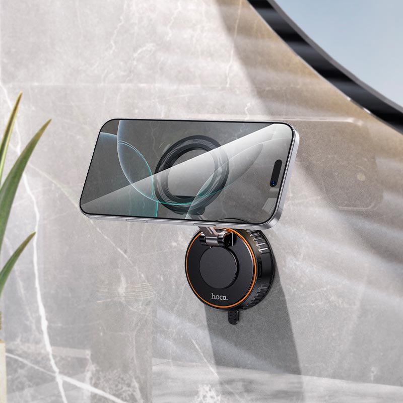 Тримач HOCO Journey magnetic car holder with suction cup H105 (multi-scene) |4.5-7| black-orange (6942007680882) Чорний на малюнкі №9
