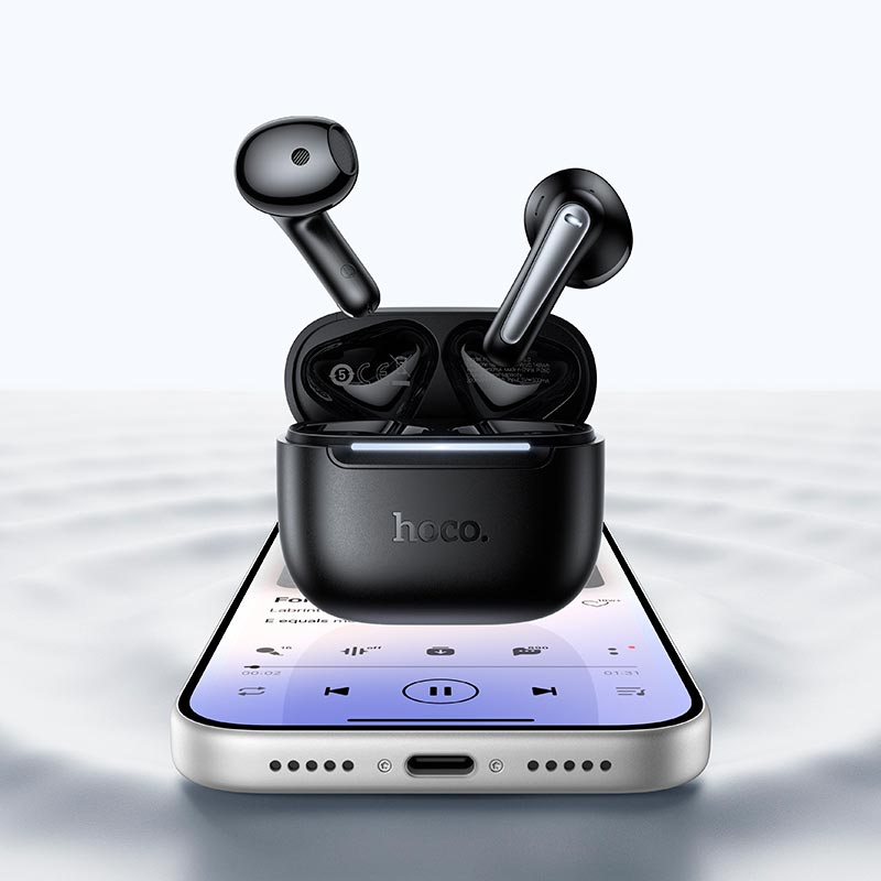 Навушники HOCO Cadence true wireless BT headset EQ38 |BT6.0, 7h, 40/300mAh, App| white (6942007683982) Білий на малюнкі №5