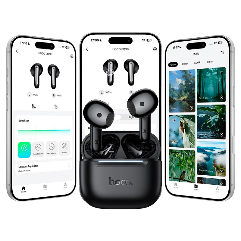 Навушники HOCO Cadence true wireless BT headset EQ38 |BT6.0, 7h, 40/300mAh, App| white (6942007683982) Білий на малюнкі №7