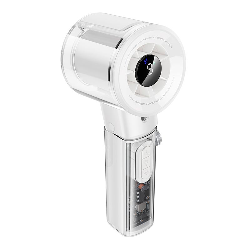 Вентилятор Hoco Spray series ice cooling handheld fan HX614 |100Levels, 60dB, 15h, 50mL| blue (6942007686983) Синий на картинке №14