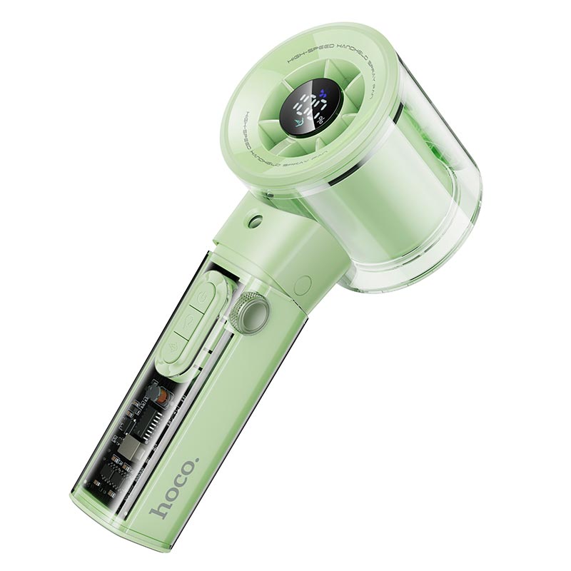Вентилятор Hoco Spray series ice cooling handheld fan HX614 |100Levels, 60dB, 15h, 50mL| blue (6942007686983) Синий на картинке №8