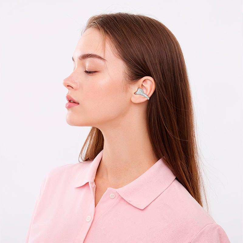 Навушники HOCO Triumph clip-on true wireless headset EA15 |BT6.0, 7h, 40/300mAh, App| silver (6942007683784) Сріблястий на малюнкі №5