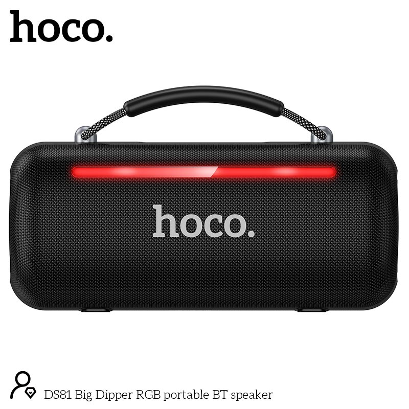 Акустика HOCO Big Dipper RGB portable BT speaker DS81 |BT5.4, USB/AUX, 20W, 6-7h, RGB| black (85184) Чорний на малюнкі №4