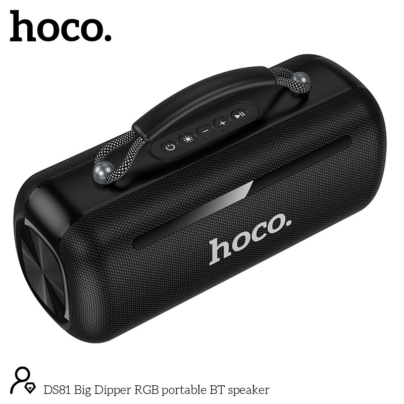 Акустика HOCO Big Dipper RGB portable BT speaker DS81 |BT5.4, USB/AUX, 20W, 6-7h, RGB| black (85184) Чорний на малюнкі №5