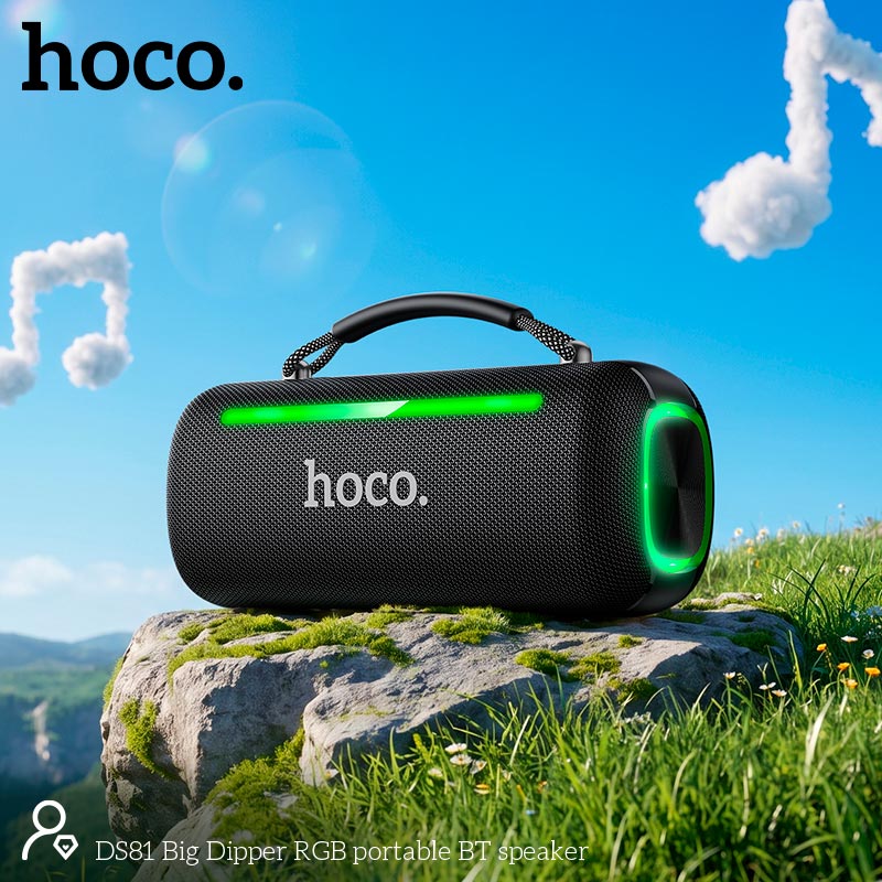 Акустика HOCO Big Dipper RGB portable BT speaker DS81 |BT5.4, USB/AUX, 20W, 6-7h, RGB| black (85184) Чорний на малюнкі №9