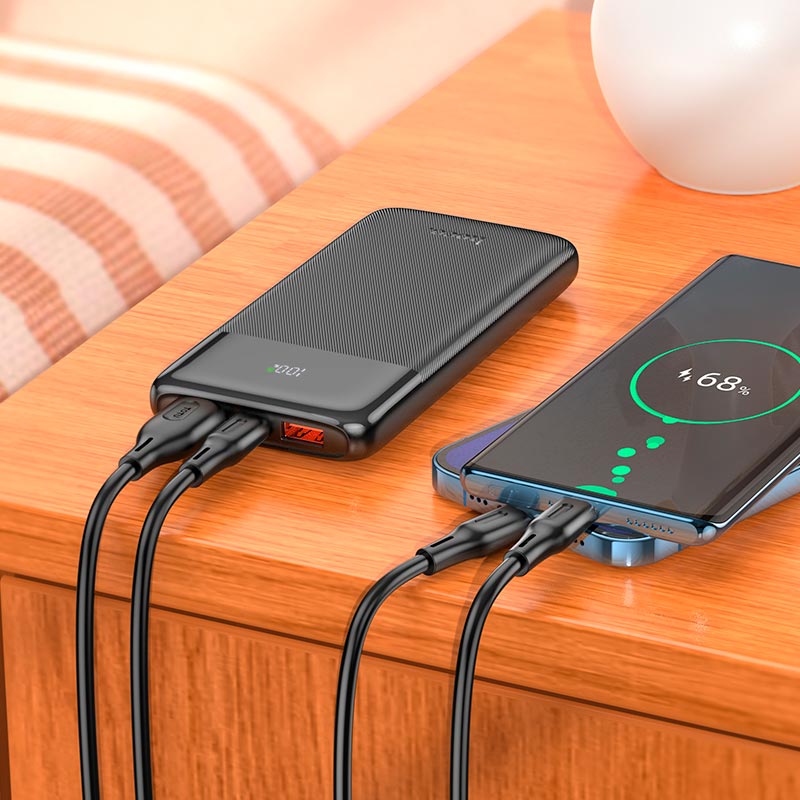 УМБ HOCO Fast fully compatible power bank with digital display J121 10000mAh) |1C/2A, 22.5W/3A, PD/QC| black (6942007608985) Чорний на малюнкі №10